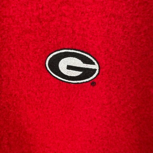 Georgia Bulldogs Coat Vintage Red 100% Wool Full Zip Pockets Game Day Women's LG - Picture 8 of 8